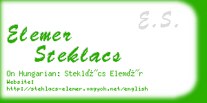 elemer steklacs business card